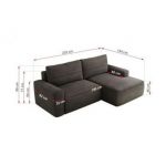 Narożnik BELLUNO L - strona prawa - ciemnoszary, welwet