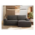 Narożnik BELLUNO L - strona prawa - ciemnoszary, welwet