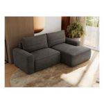 Narożnik BELLUNO L - strona prawa - ciemnoszary, welwet