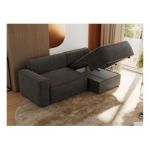 Narożnik BELLUNO L - strona prawa - ciemnoszary, welwet