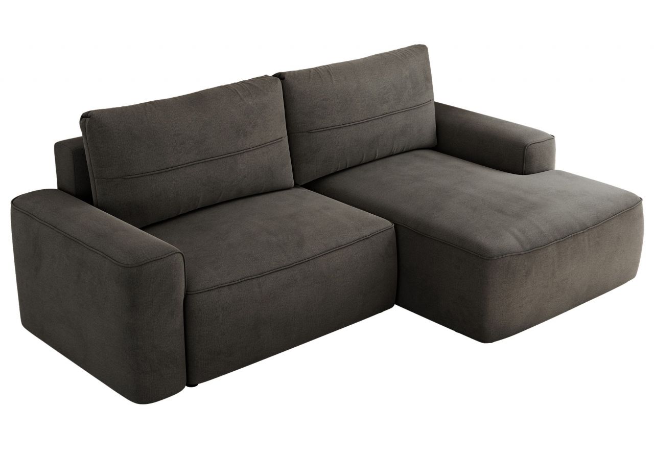 Narożnik BELLUNO L - strona prawa - ciemnoszary, welwet