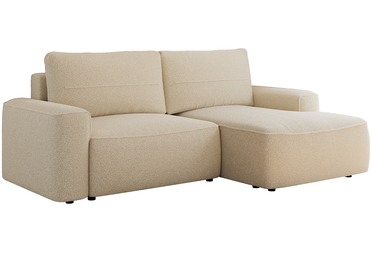 Narożnik BELLUNO L - strona prawa - beżowy, boucle