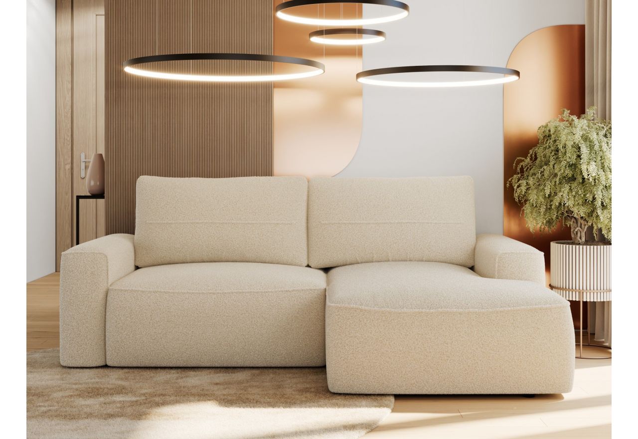 Narożnik BELLUNO L - strona prawa - beżowy, boucle