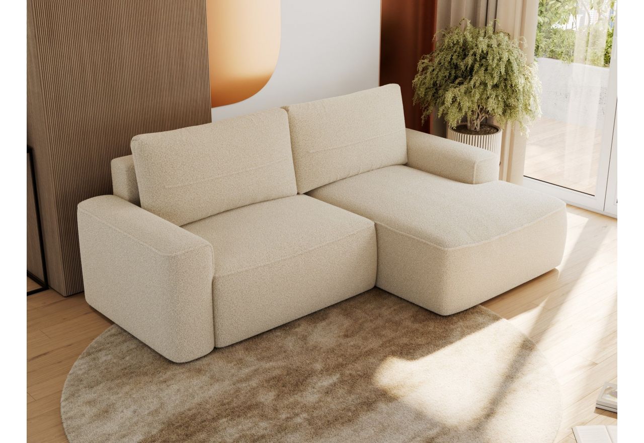 Narożnik BELLUNO L - strona prawa - beżowy, boucle