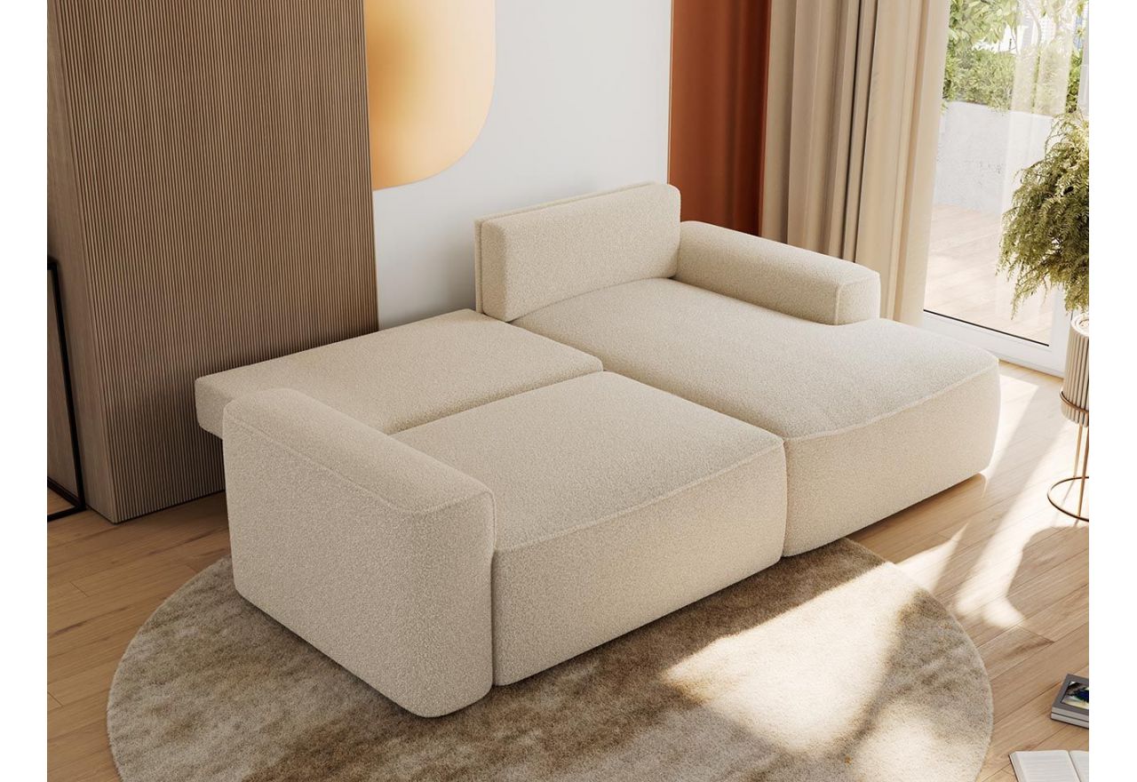 Narożnik BELLUNO L - strona prawa - beżowy, boucle