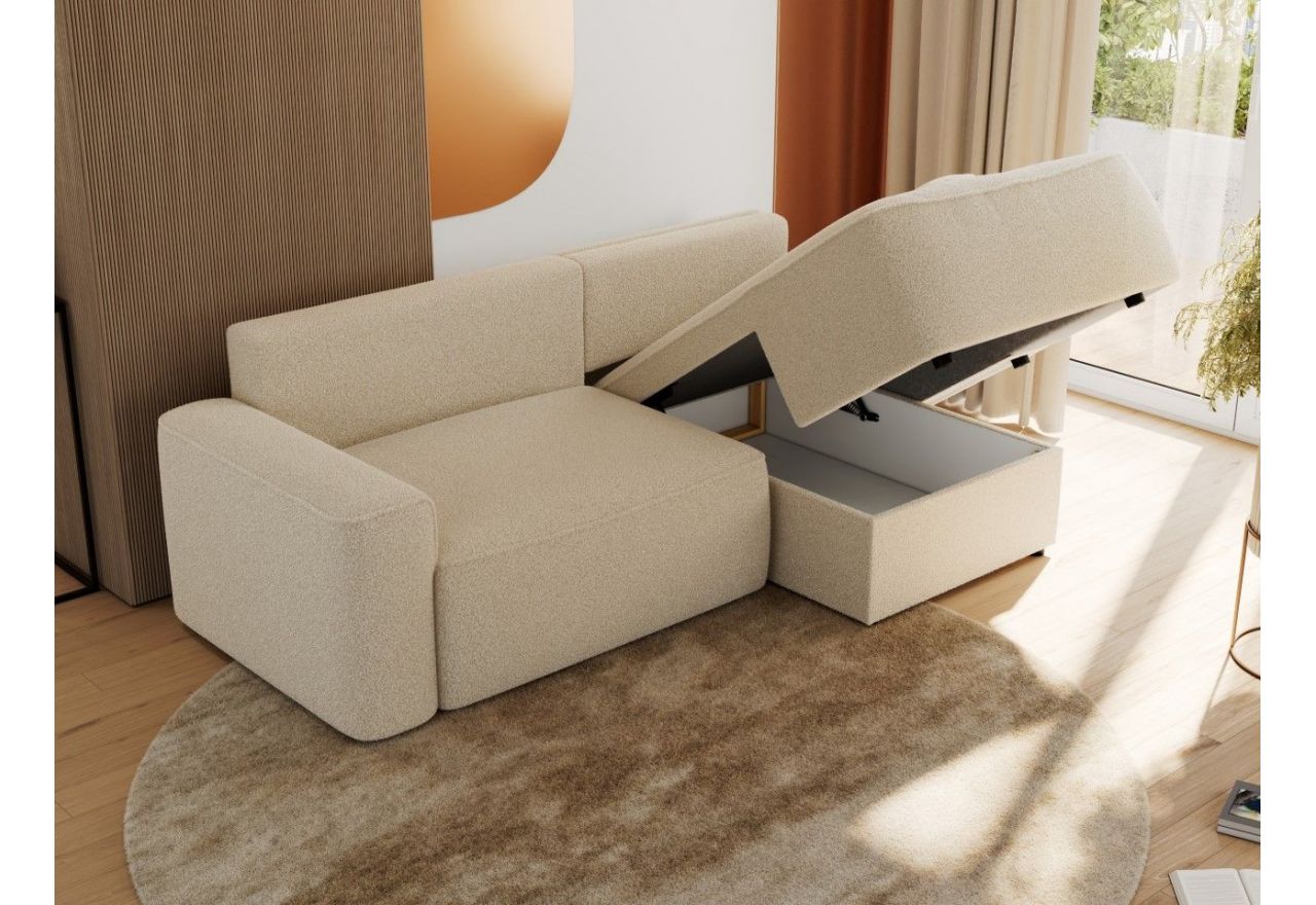 Narożnik BELLUNO L - strona prawa - beżowy, boucle