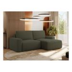 Narożnik BELLUNO L - strona prawa - ciemnozielony, boucle