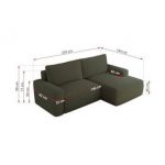 Narożnik BELLUNO L - strona prawa - ciemnozielony, boucle