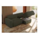 Narożnik BELLUNO L - strona prawa - ciemnozielony, boucle