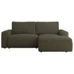 Narożnik BELLUNO L - strona prawa - ciemnozielony, boucle