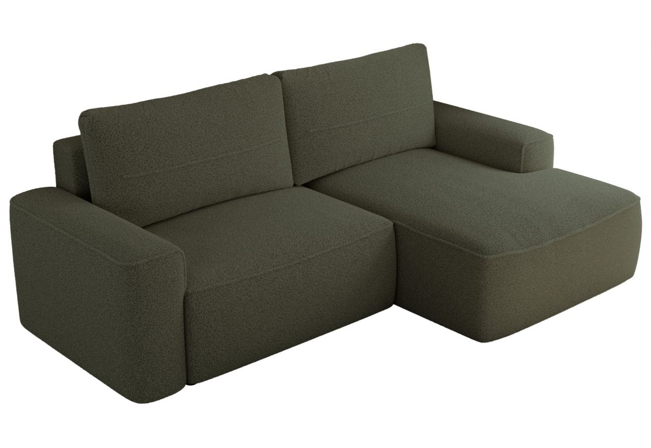 Narożnik BELLUNO L - strona prawa - ciemnozielony, boucle