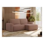 Narożnik BELLUNO L - strona prawa - różowy, boucle