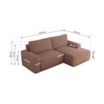 Narożnik BELLUNO L - strona prawa - różowy, boucle