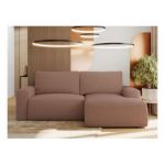 Narożnik BELLUNO L - strona prawa - różowy, boucle