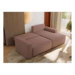 Narożnik BELLUNO L - strona prawa - różowy, boucle