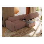 Narożnik BELLUNO L - strona prawa - różowy, boucle