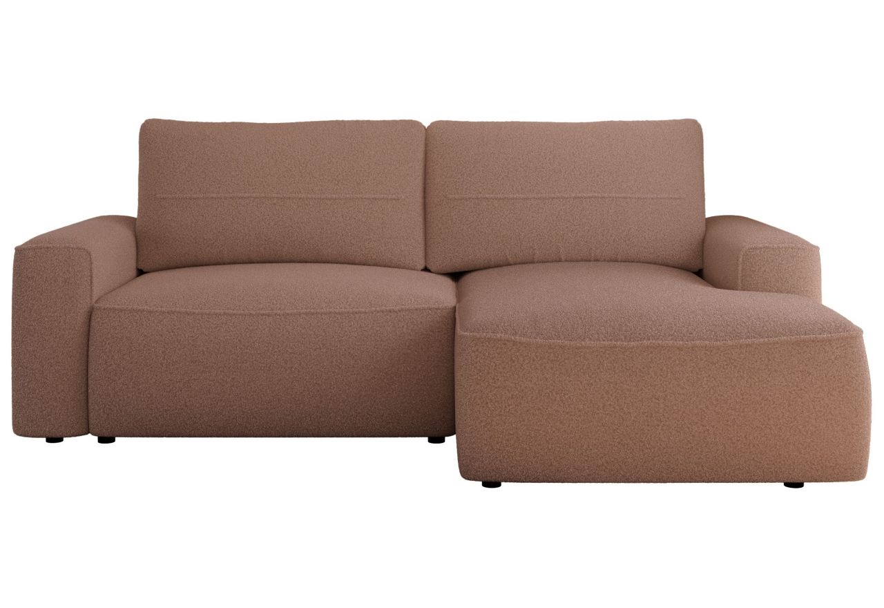 Narożnik BELLUNO L - strona prawa - różowy, boucle