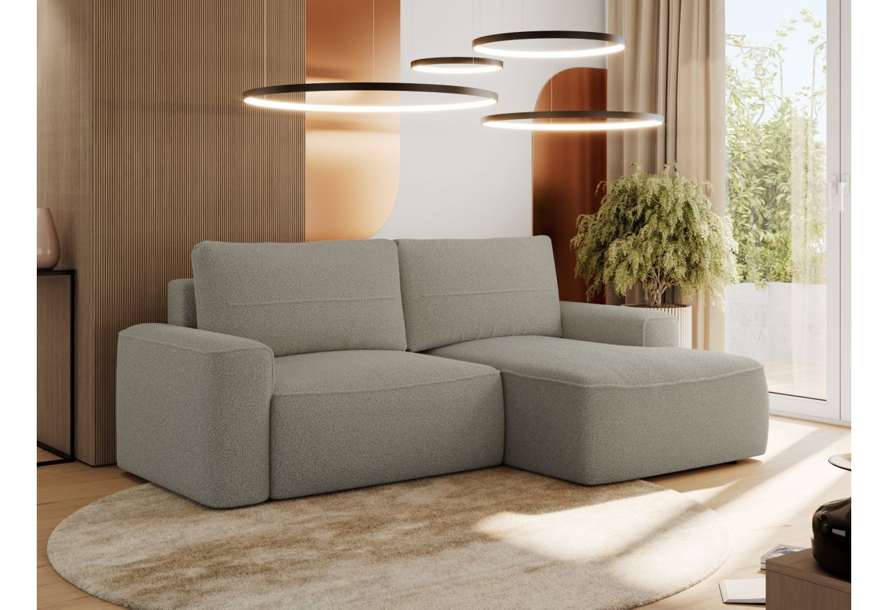 Narożnik BELLUNO L - strona prawa - szary, boucle