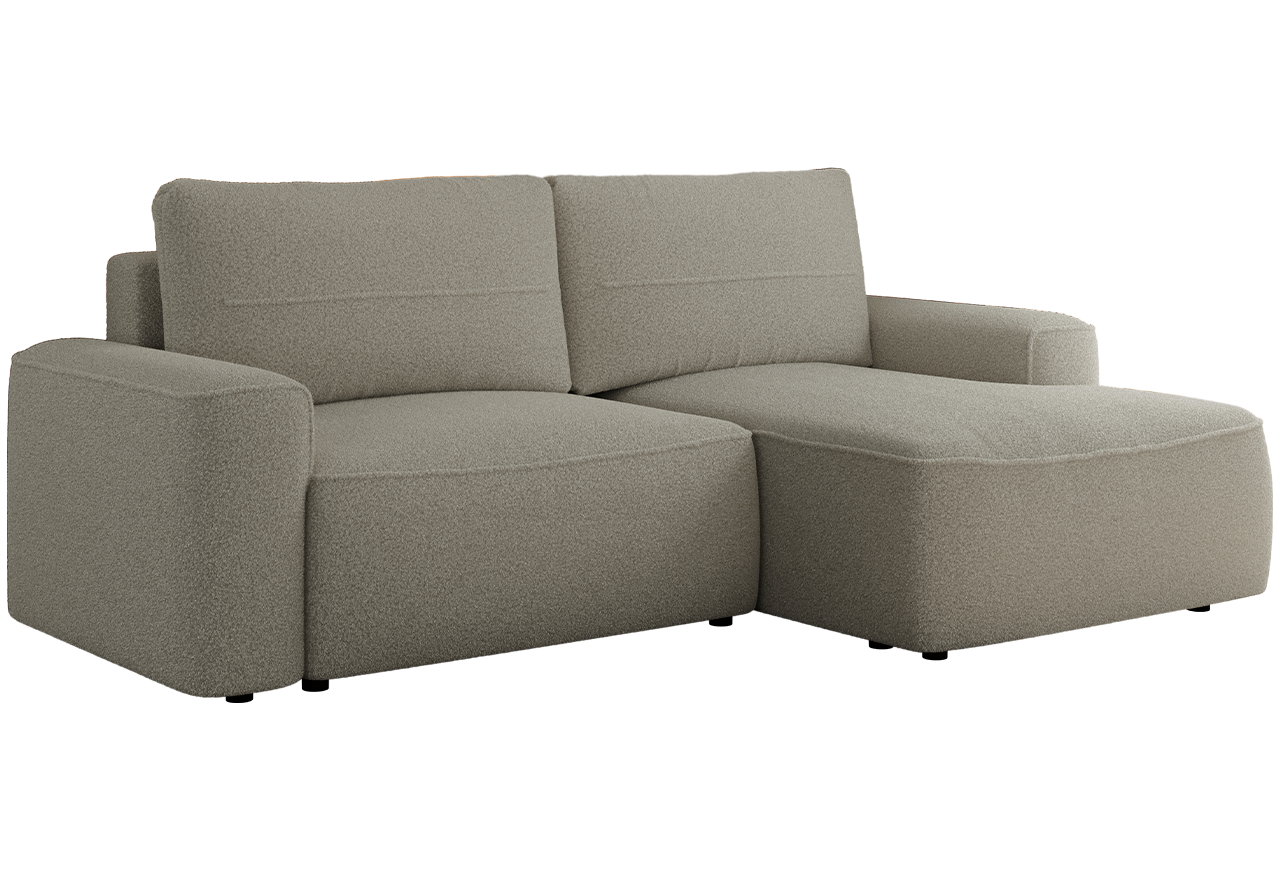 Narożnik BELLUNO L - strona prawa - szary, boucle