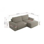 Narożnik BELLUNO L - strona prawa - szary, boucle