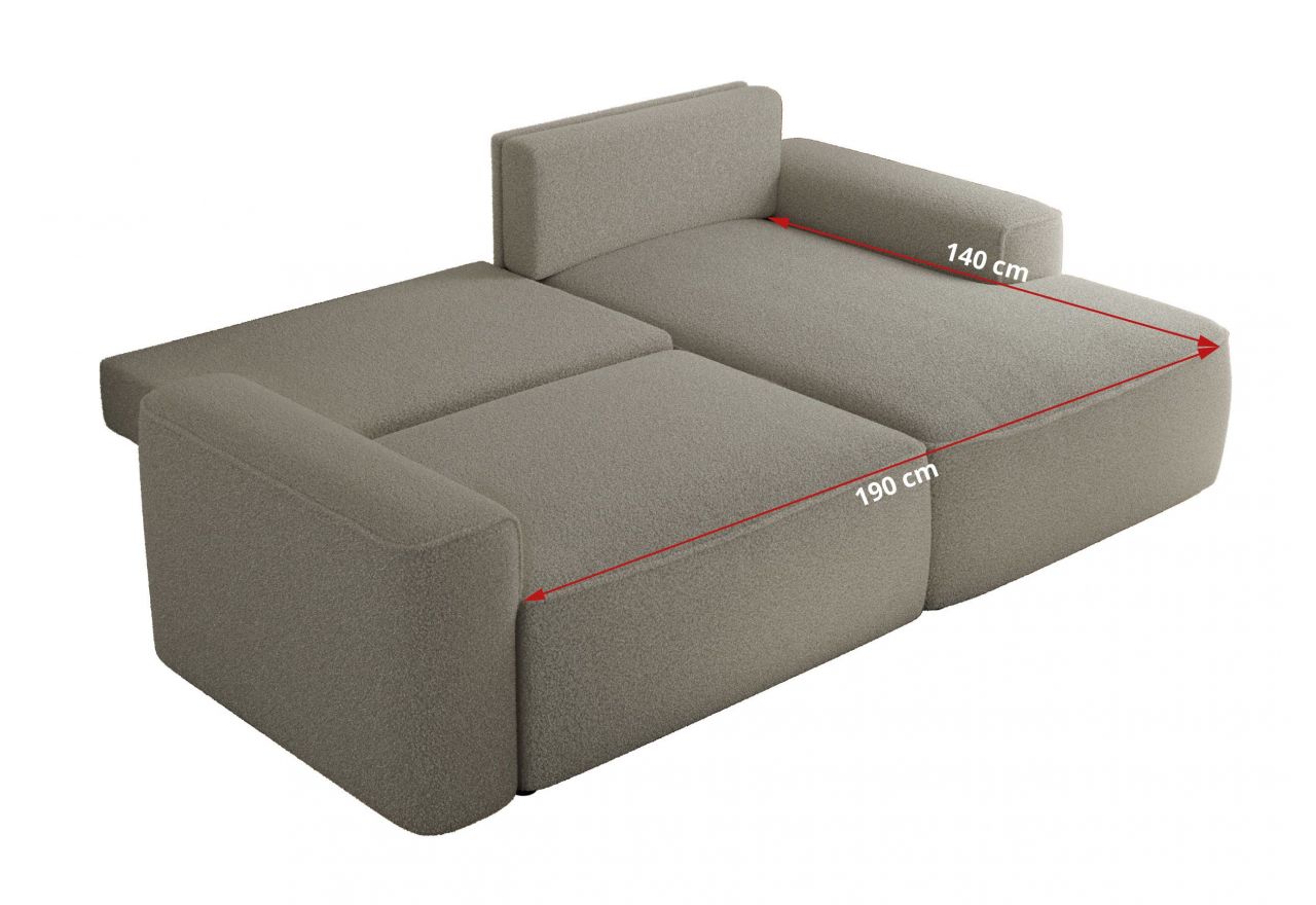 Narożnik BELLUNO L - strona prawa - szary, boucle