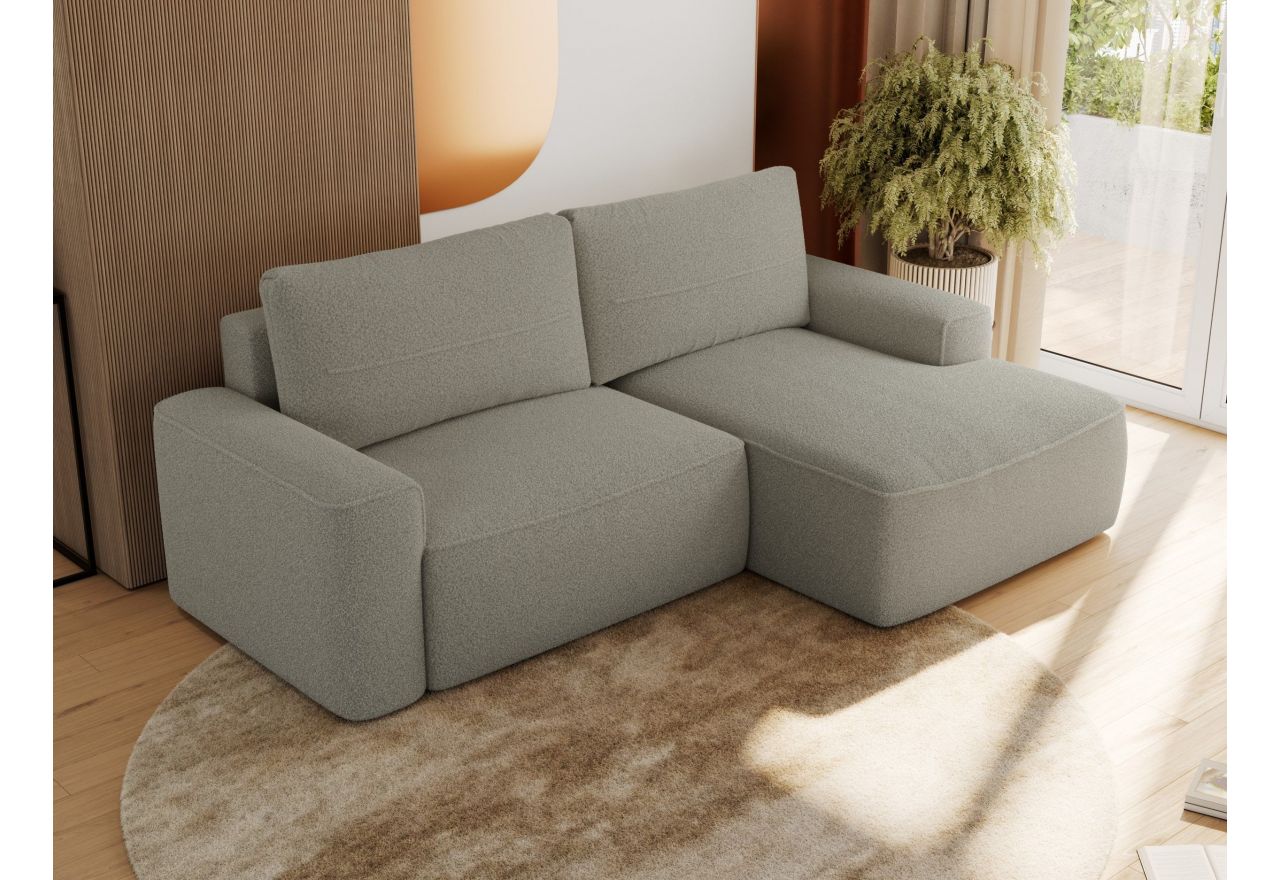 Narożnik BELLUNO L - strona prawa - szary, boucle