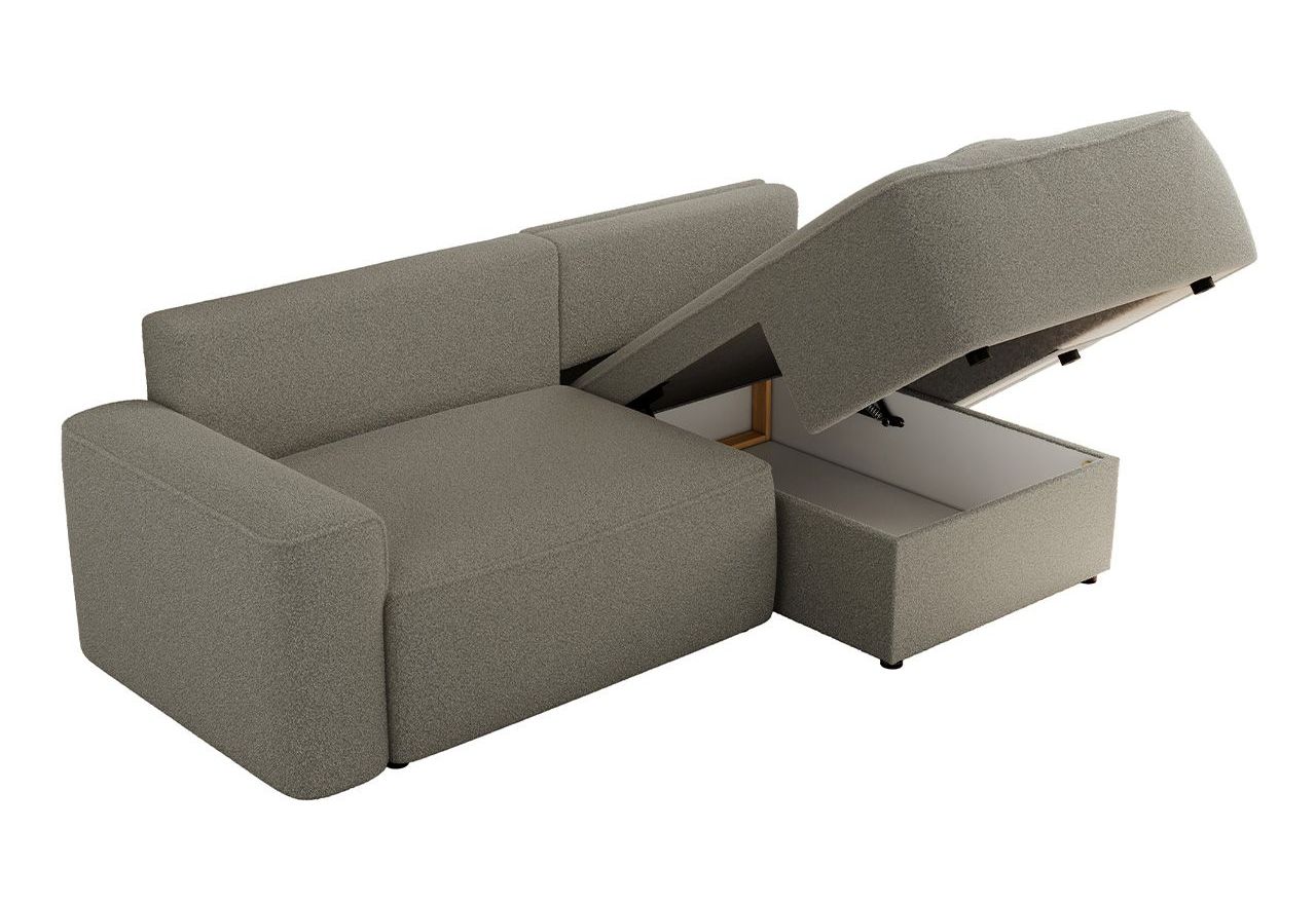 Narożnik BELLUNO L - strona prawa - szary, boucle