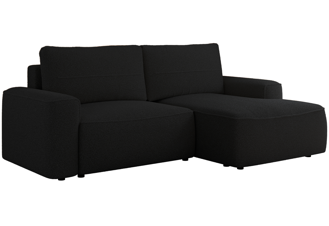 Narożnik BELLUNO L - strona prawa - czarny, boucle