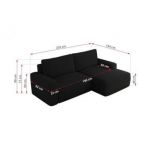 Narożnik BELLUNO L - strona prawa - czarny, boucle