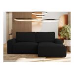 Narożnik BELLUNO L - strona prawa - czarny, boucle