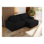 Narożnik BELLUNO L - strona prawa - czarny, boucle