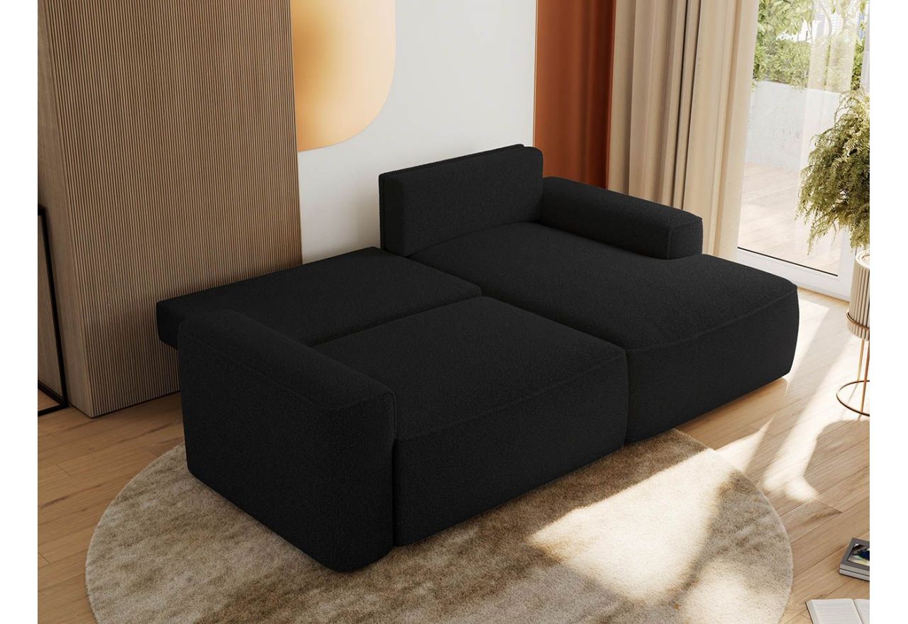 Narożnik BELLUNO L - strona prawa - czarny, boucle