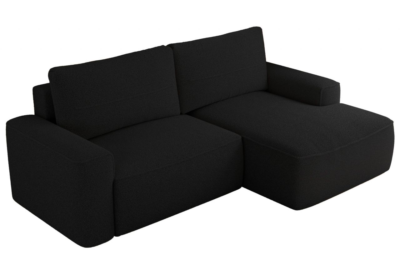 Narożnik BELLUNO L - strona prawa - czarny, boucle