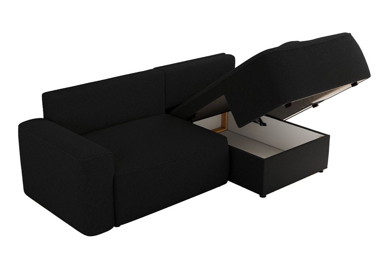 Narożnik BELLUNO L - strona prawa - czarny, boucle