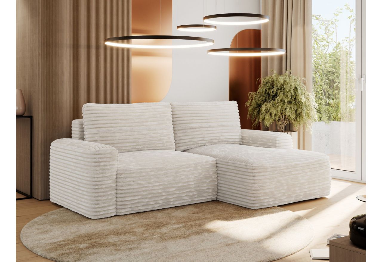 Narożnik BELLUNO L - strona prawa - beżowy, sztruks