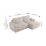 Narożnik BELLUNO L - strona prawa - beżowy, sztruks