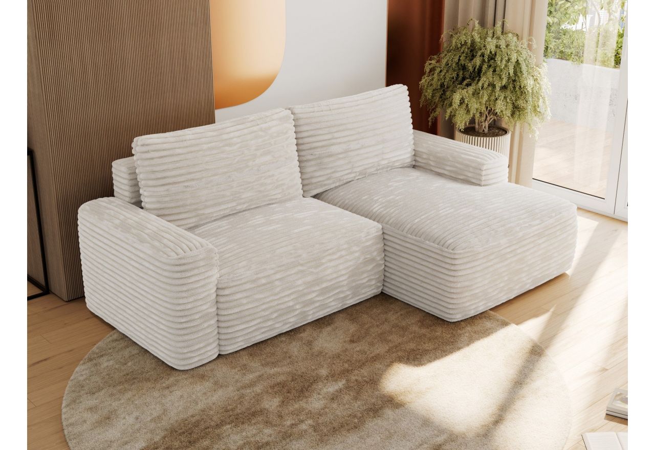 Narożnik BELLUNO L - strona prawa - beżowy, sztruks