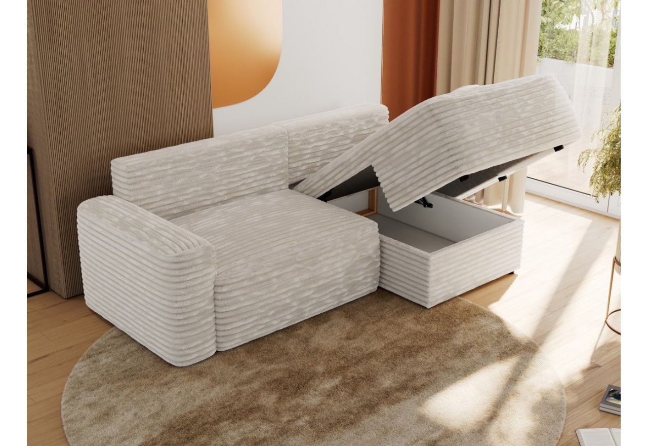 Narożnik BELLUNO L - strona prawa - beżowy, sztruks