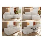 Narożnik BELLUNO L - strona prawa - beżowy, sztruks