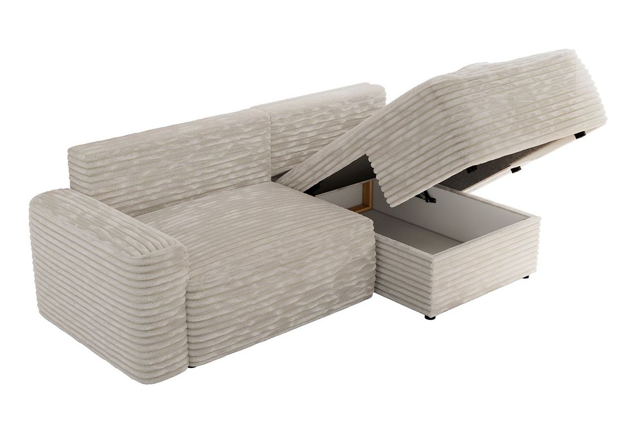 Narożnik BELLUNO L - strona prawa - beżowy, sztruks