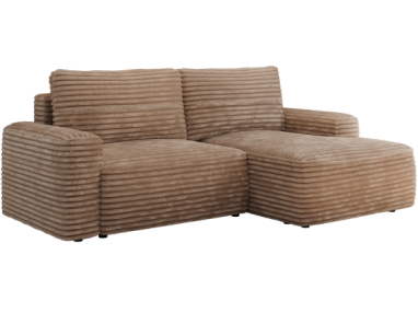 Narożnik BELLUNO L - strona prawa - brązowy, sztruks