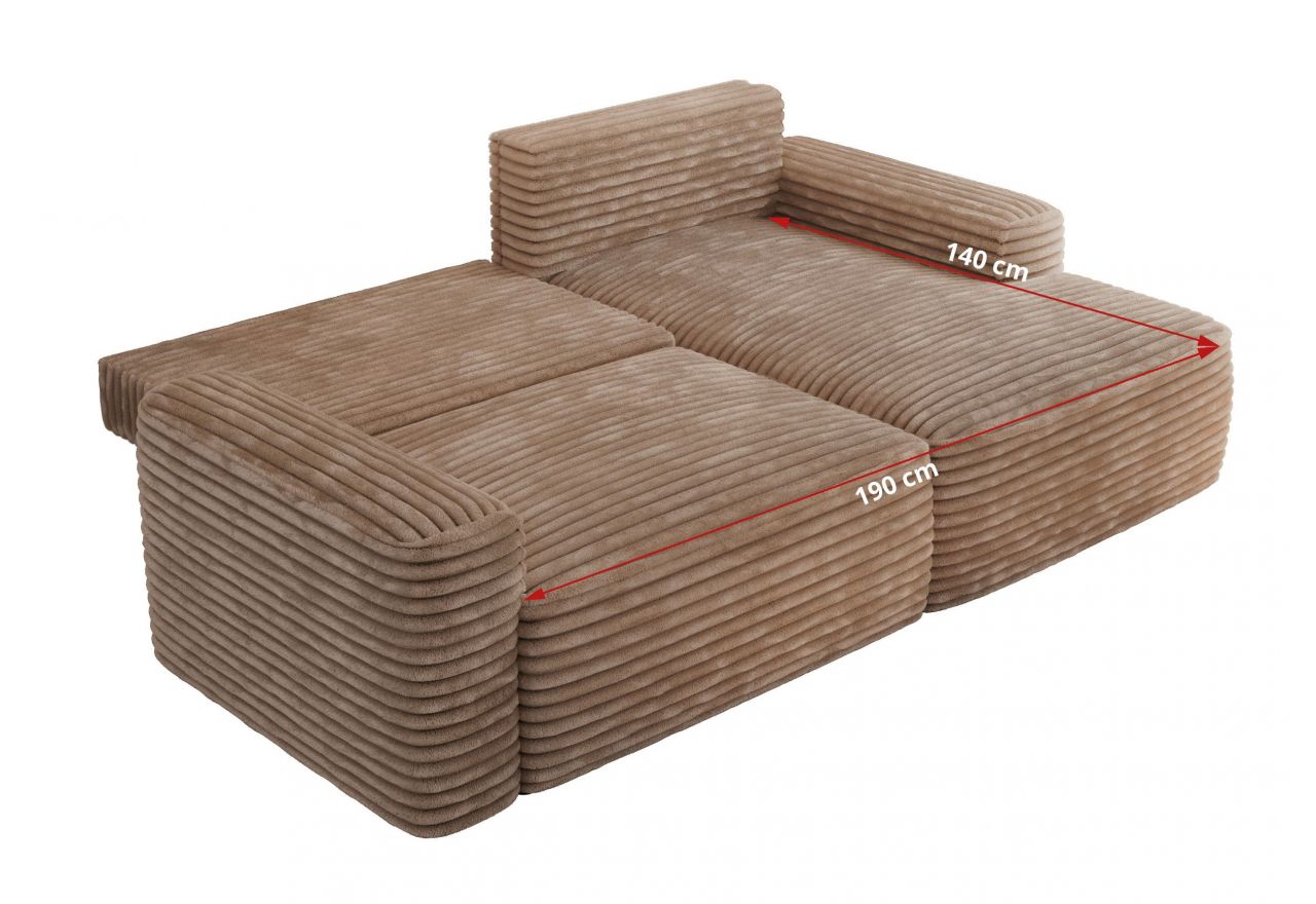 Narożnik BELLUNO L - strona prawa - brązowy, sztruks