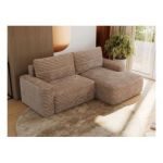 Narożnik BELLUNO L - strona prawa - brązowy, sztruks