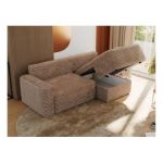 Narożnik BELLUNO L - strona prawa - brązowy, sztruks