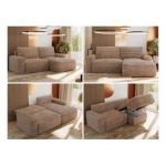 Narożnik BELLUNO L - strona prawa - brązowy, sztruks