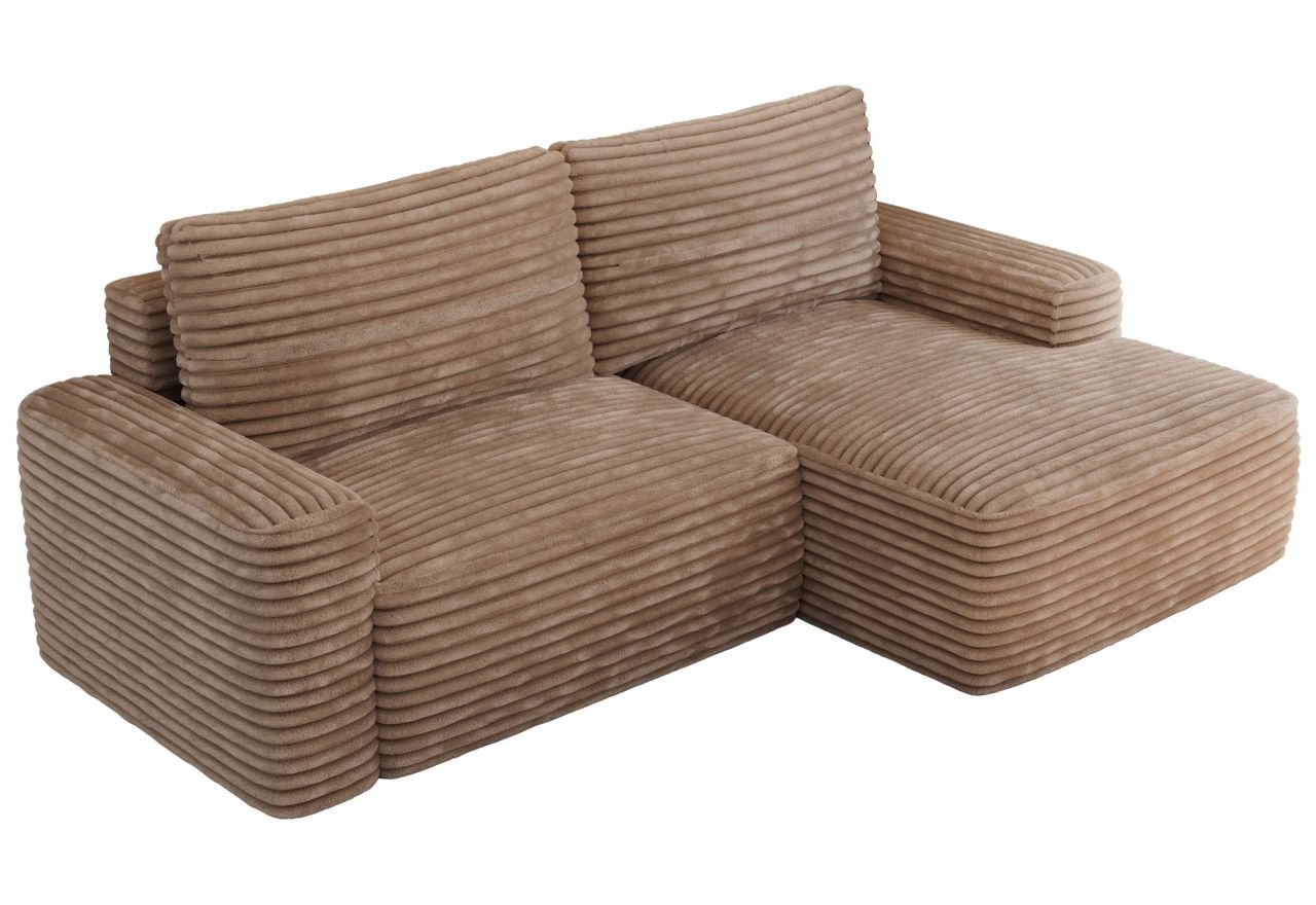 Narożnik BELLUNO L - strona prawa - brązowy, sztruks