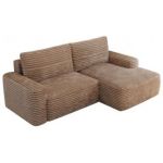 Narożnik BELLUNO L - strona prawa - brązowy, sztruks