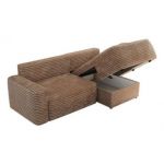 Narożnik BELLUNO L - strona prawa - brązowy, sztruks