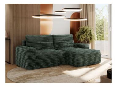 Narożnik BELLUNO L - strona prawa - ciemnozielony, sztruks