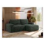 Narożnik BELLUNO L - strona prawa - ciemnozielony, sztruks